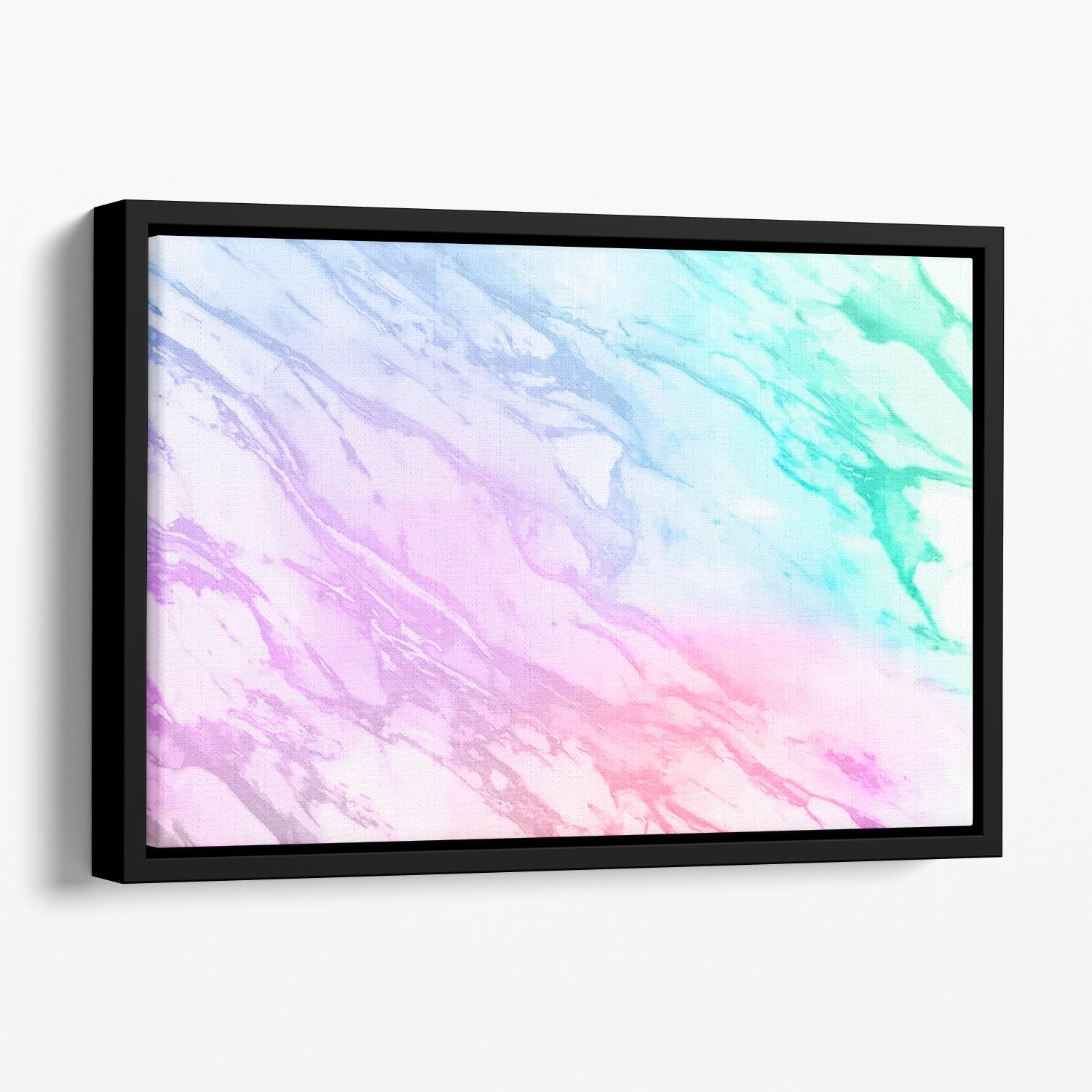 Neon Striped Marble Floating Framed Canvas - Canvas Art Rocks - 1