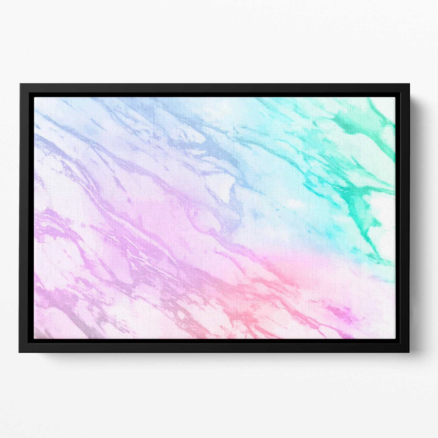 Neon Striped Marble Floating Framed Canvas - Canvas Art Rocks - 2