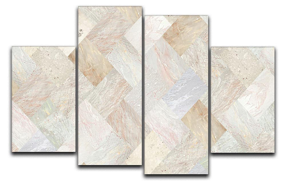 Netural Patterned Marble 4 Split Panel Canvas - Canvas Art Rocks - 1