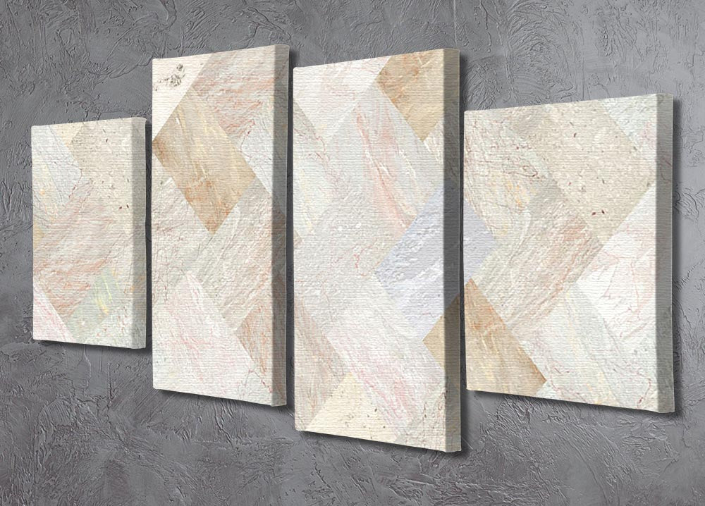 Netural Patterned Marble 4 Split Panel Canvas - Canvas Art Rocks - 2