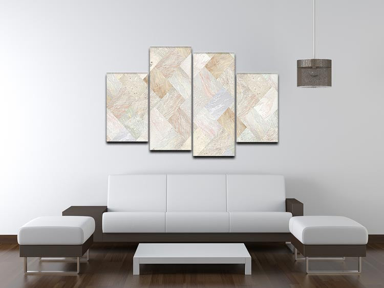 Netural Patterned Marble 4 Split Panel Canvas - Canvas Art Rocks - 3
