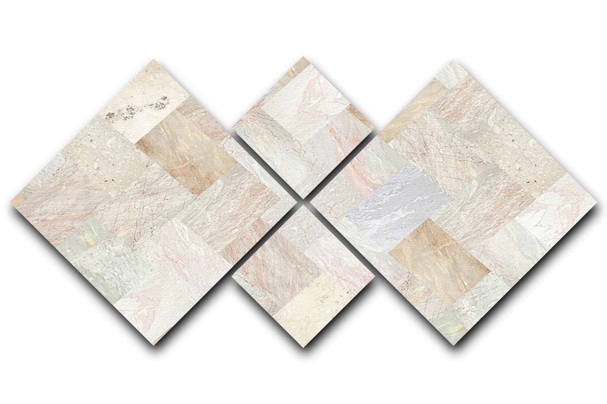 Netural Patterned Marble 4 Square Multi Panel Canvas - Canvas Art Rocks - 1