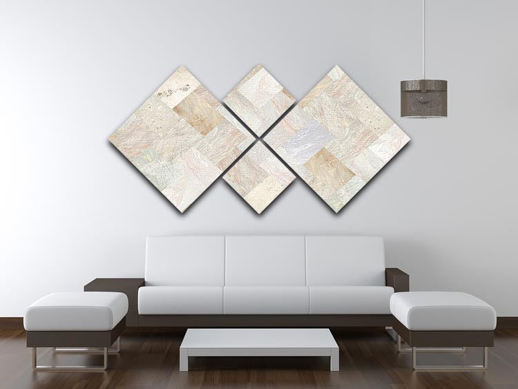 Netural Patterned Marble 4 Square Multi Panel Canvas - Canvas Art Rocks - 3