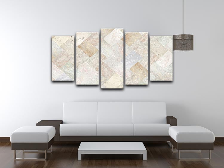 Netural Patterned Marble 5 Split Panel Canvas - Canvas Art Rocks - 3