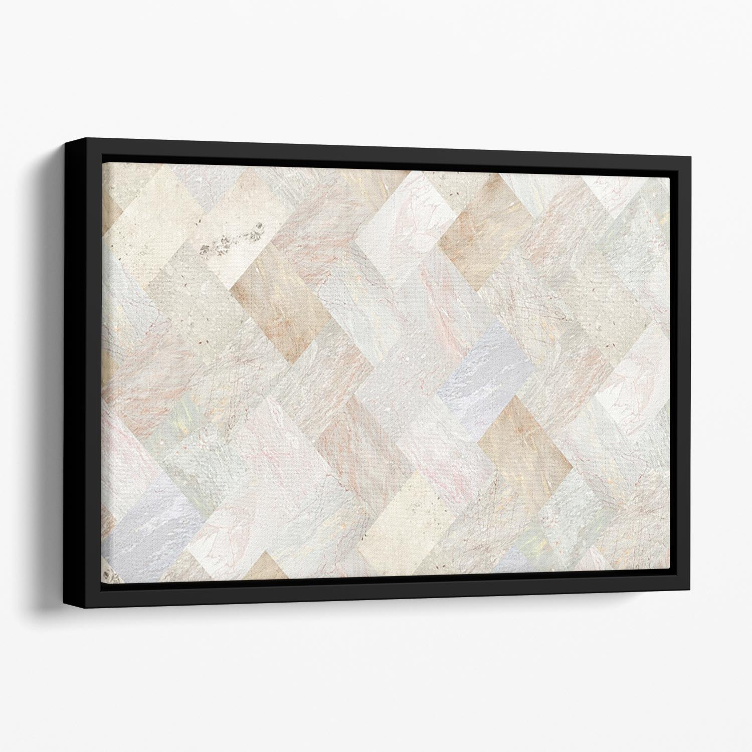 Netural Patterned Marble Floating Framed Canvas - Canvas Art Rocks - 1