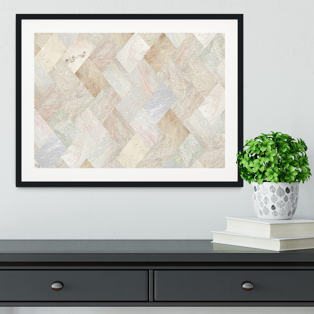 Netural Patterned Marble Framed Print - Canvas Art Rocks - 1
