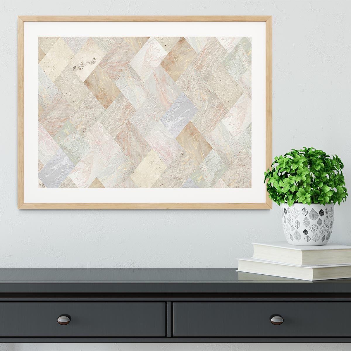 Netural Patterned Marble Framed Print - Canvas Art Rocks - 3