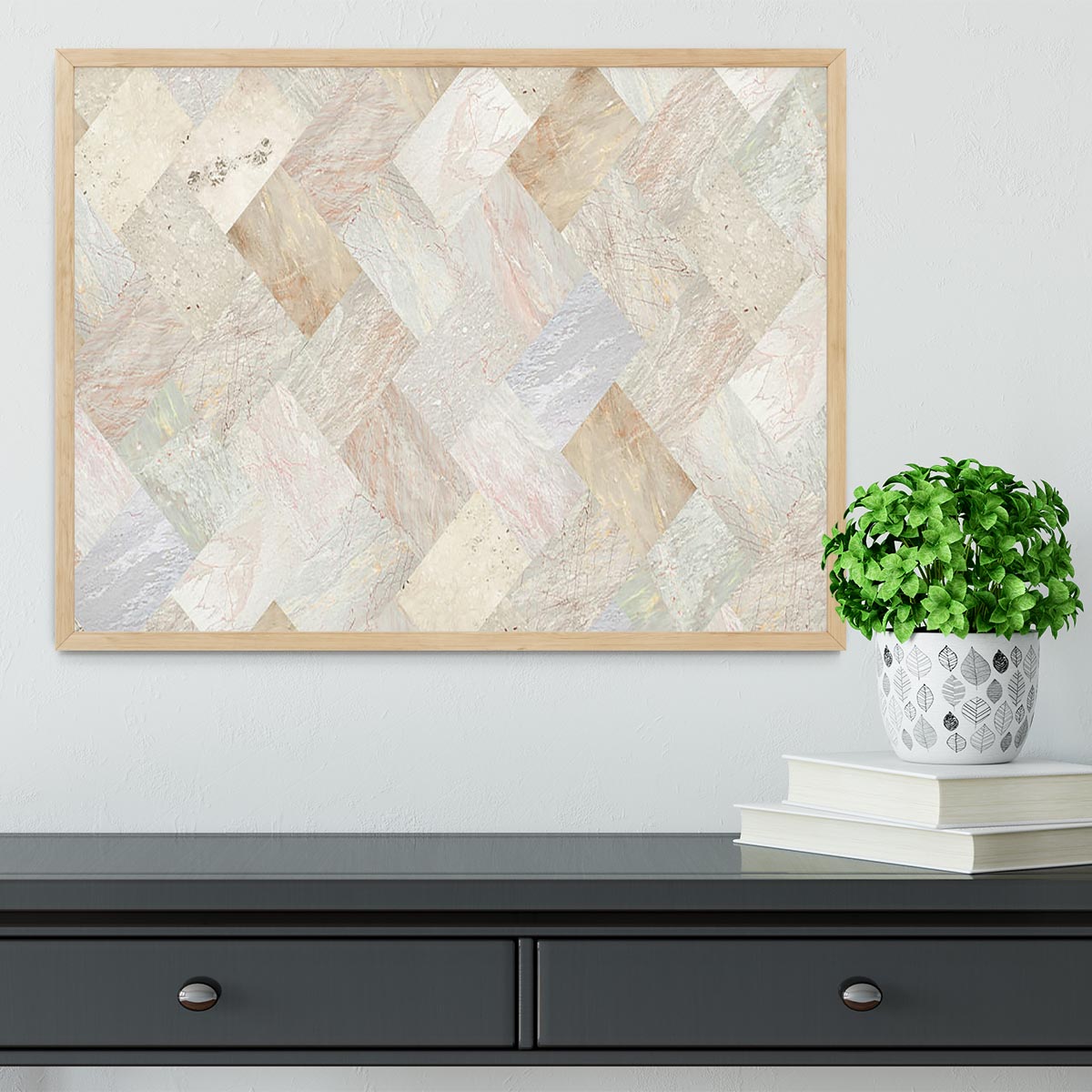 Netural Patterned Marble Framed Print - Canvas Art Rocks - 4