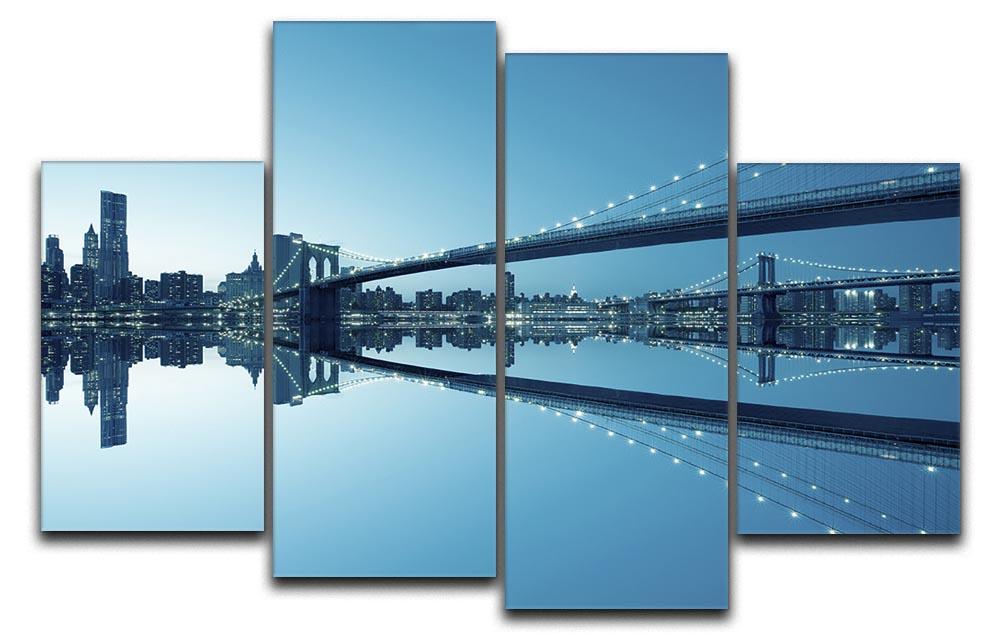 New York City Manhattan skyline panorama 4 Split Panel Canvas  - Canvas Art Rocks - 1