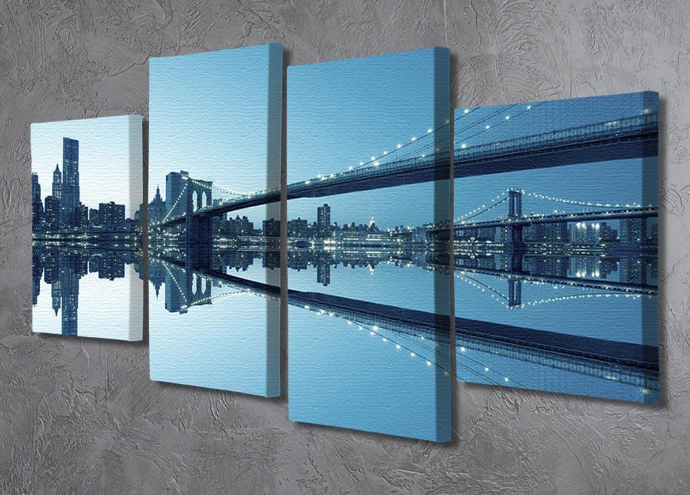 New York City Manhattan skyline panorama 4 Split Panel Canvas  - Canvas Art Rocks - 2