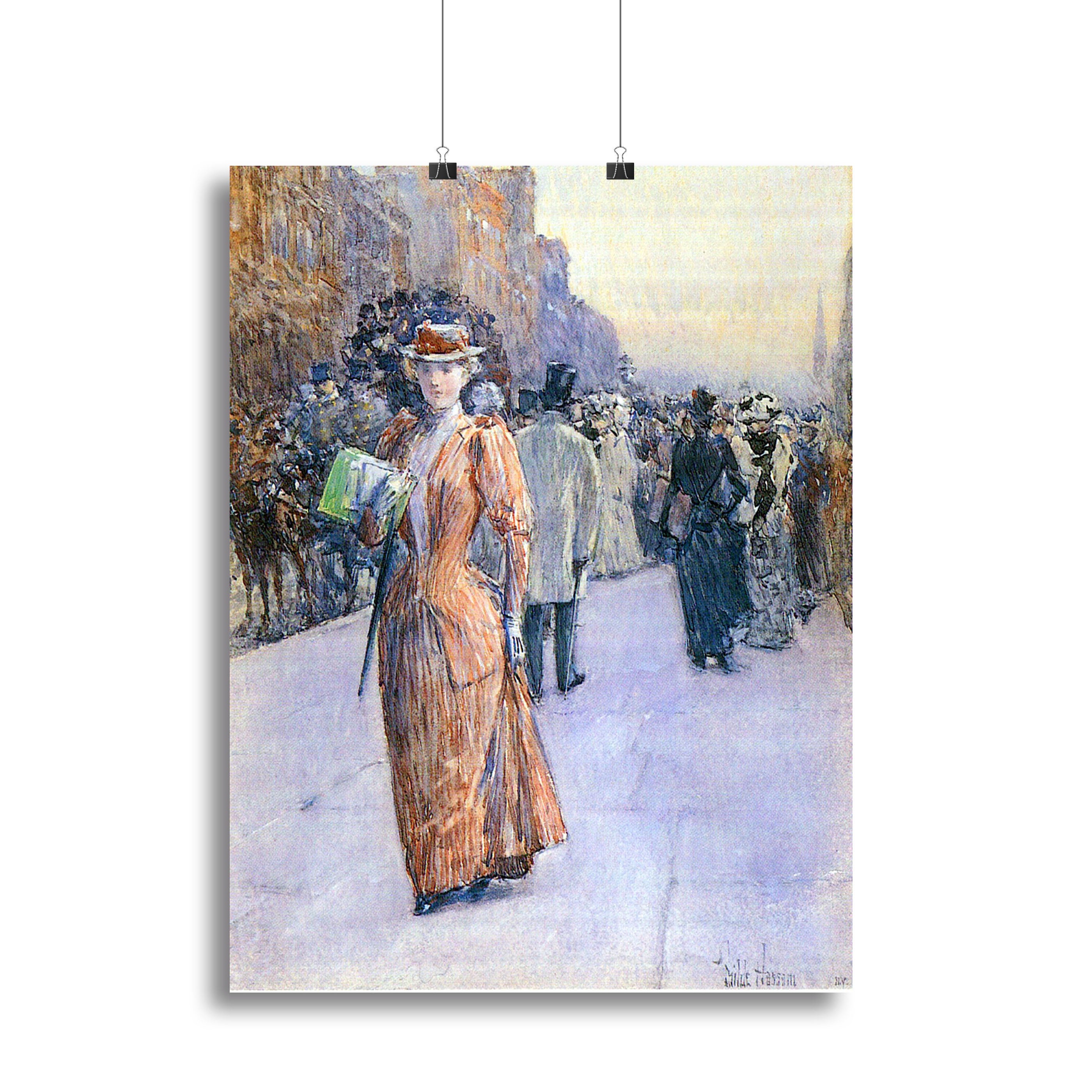 New York street scene by Hassam Canvas Print or Poster - Canvas Art Rocks - 2