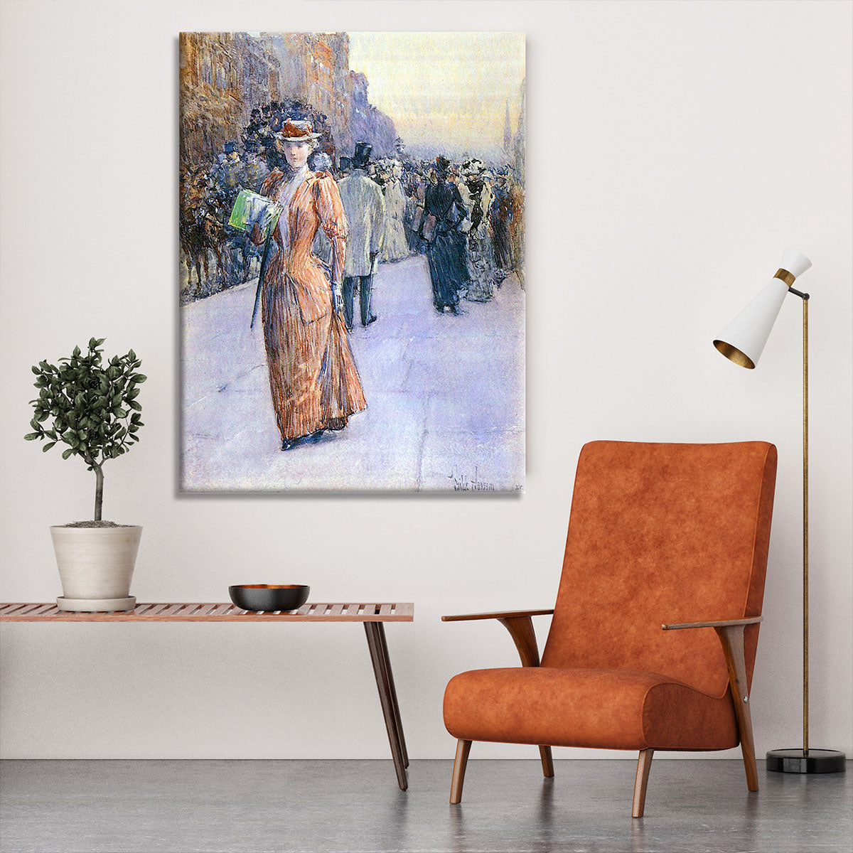 New York street scene by Hassam Canvas Print or Poster - Canvas Art Rocks - 6