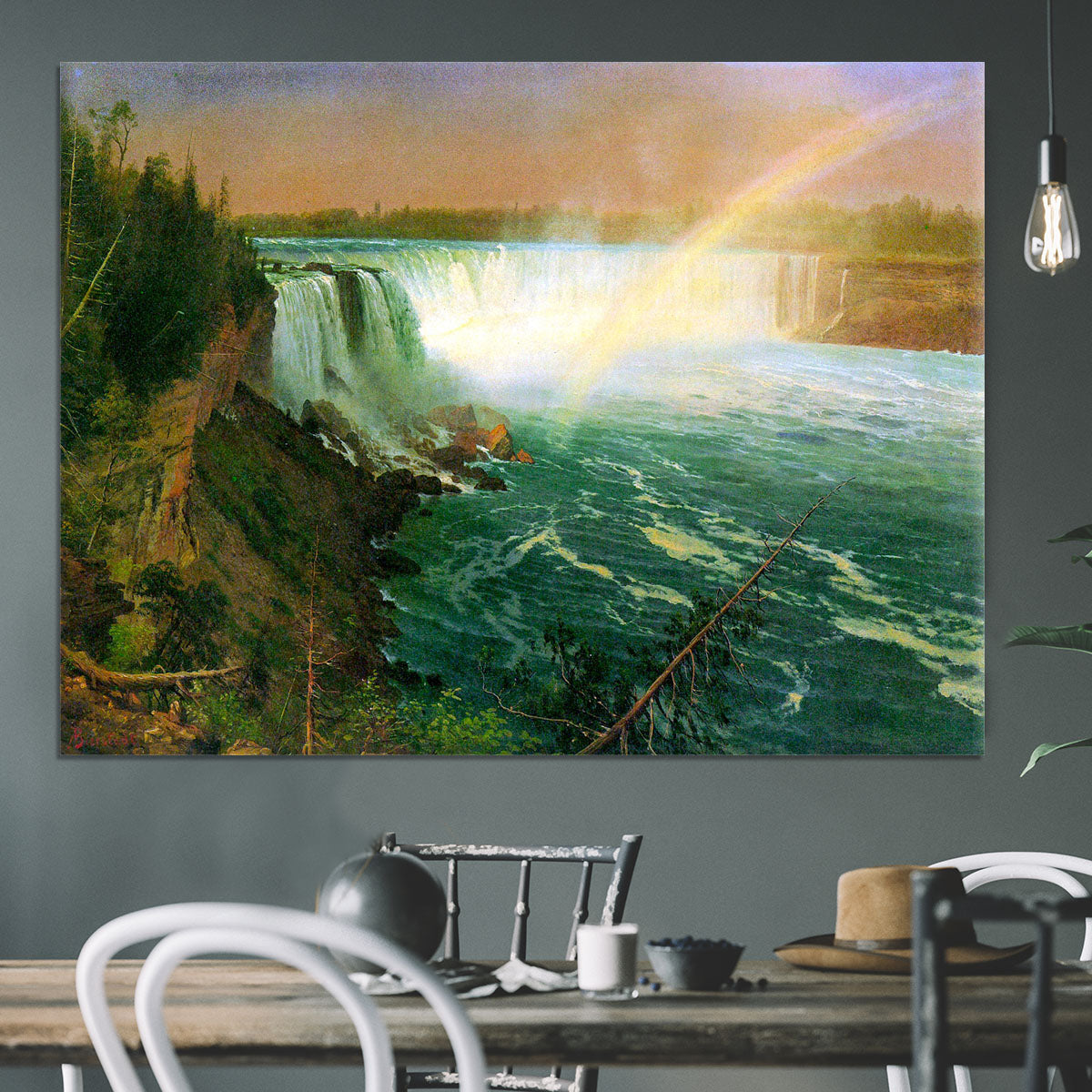 Niagra Falls by Bierstadt Canvas Print or Poster - Canvas Art Rocks - 3