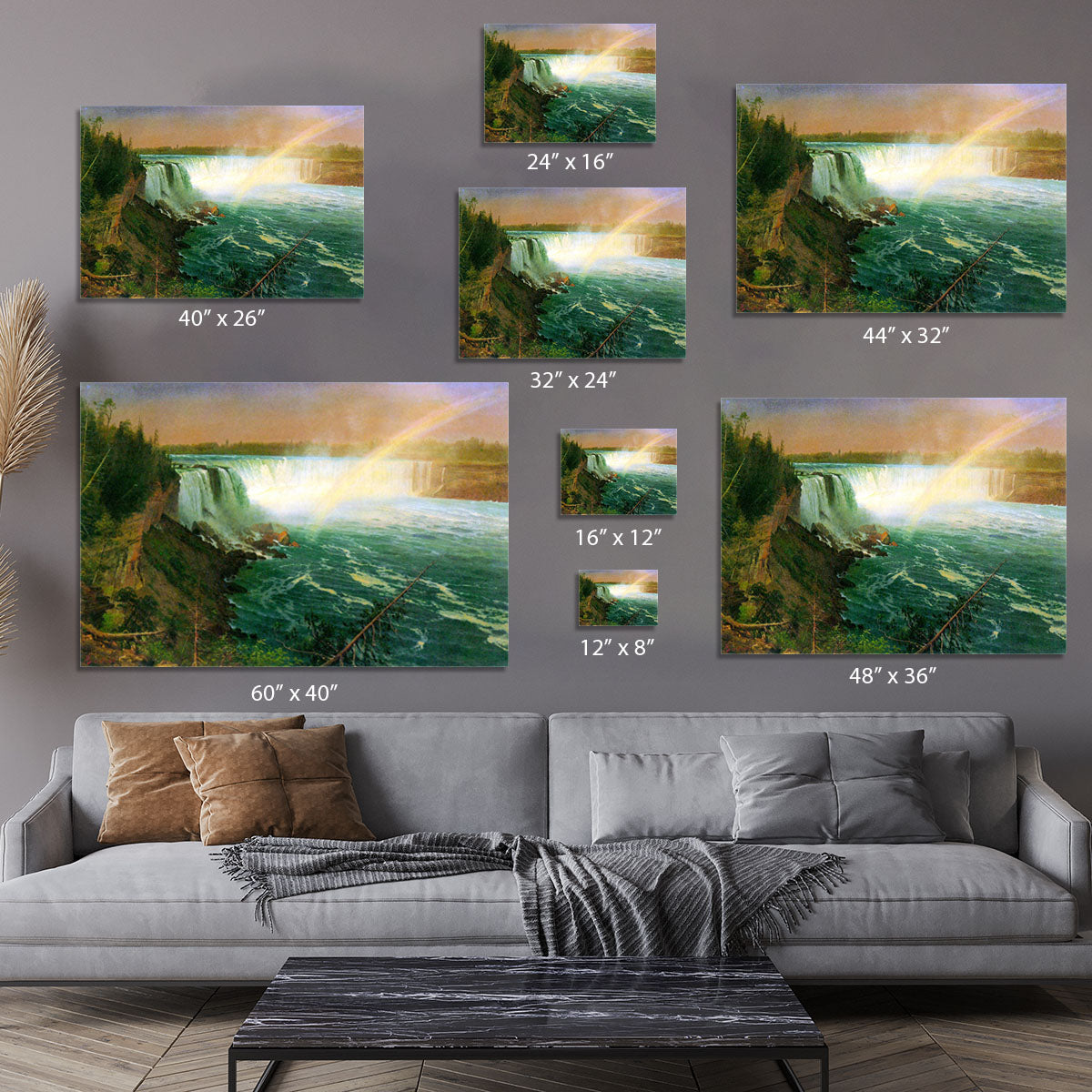 Niagra Falls by Bierstadt Canvas Print or Poster - Canvas Art Rocks - 7
