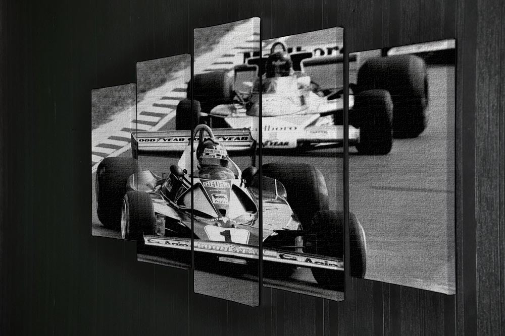 Niki Lauda leads James Hunt in the British Grand Prix 1976 5 Split Panel Canvas - Canvas Art Rocks - 2