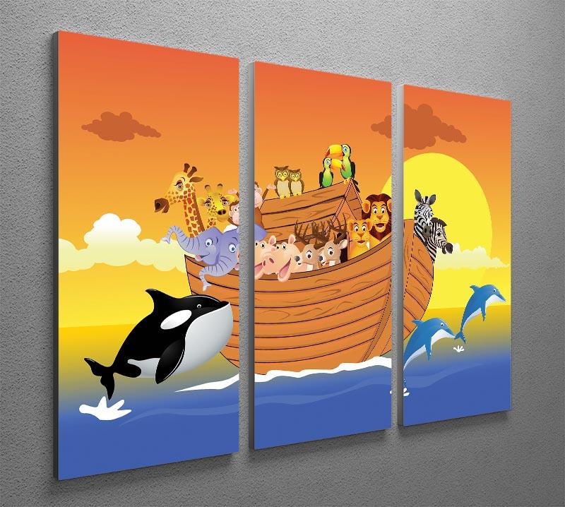 Noah Ark Whale 3 Split Panel Canvas Print - Canvas Art Rocks - 2