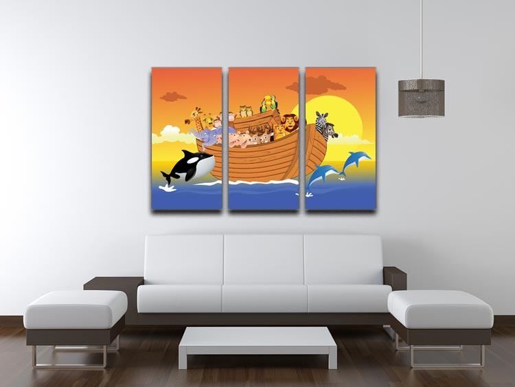 Noah Ark Whale 3 Split Panel Canvas Print - Canvas Art Rocks - 3