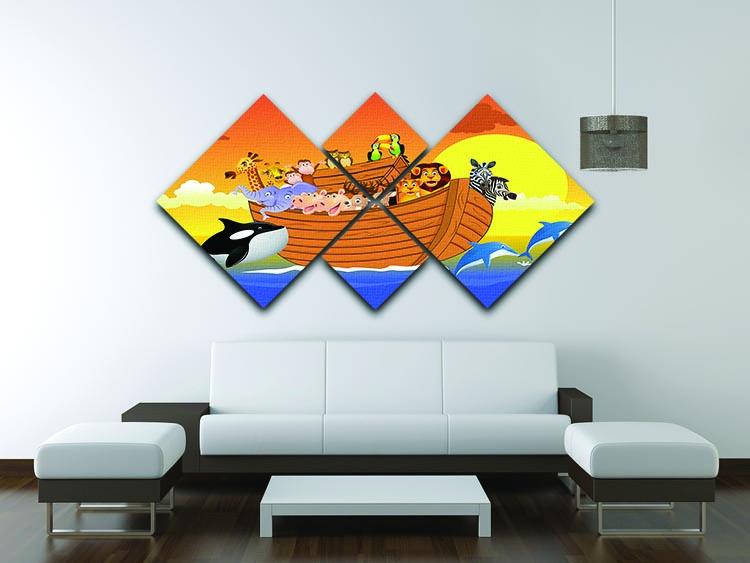 Noah Ark Whale 4 Square Multi Panel Canvas - Canvas Art Rocks - 3