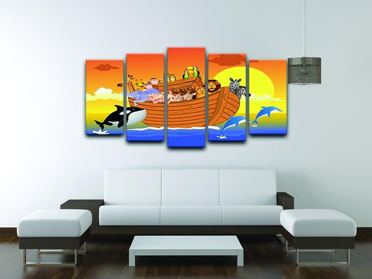 Noah Ark Whale 5 Split Panel Canvas - Canvas Art Rocks - 3