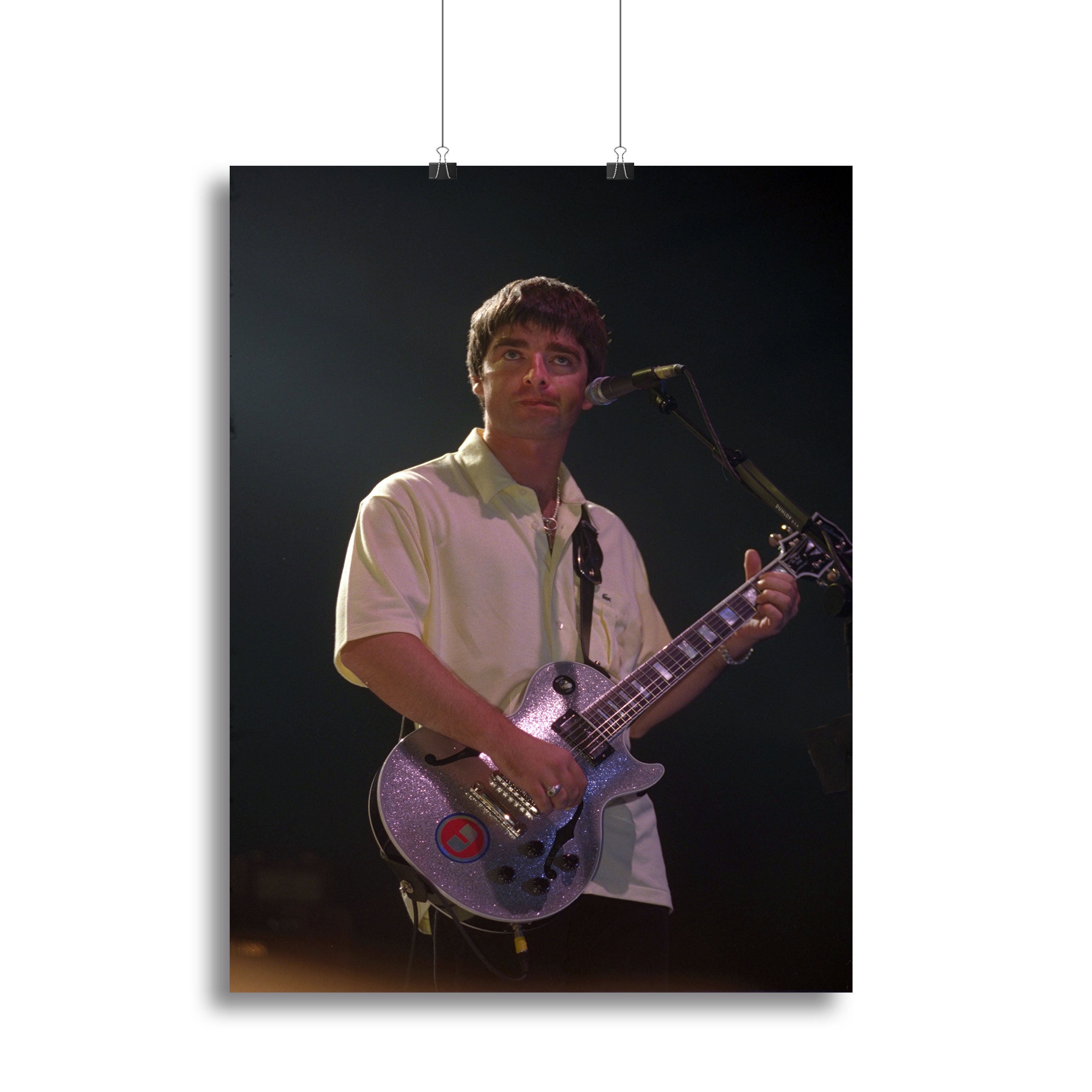 Noel Gallager of Oasis playing guitar Canvas Print or Poster