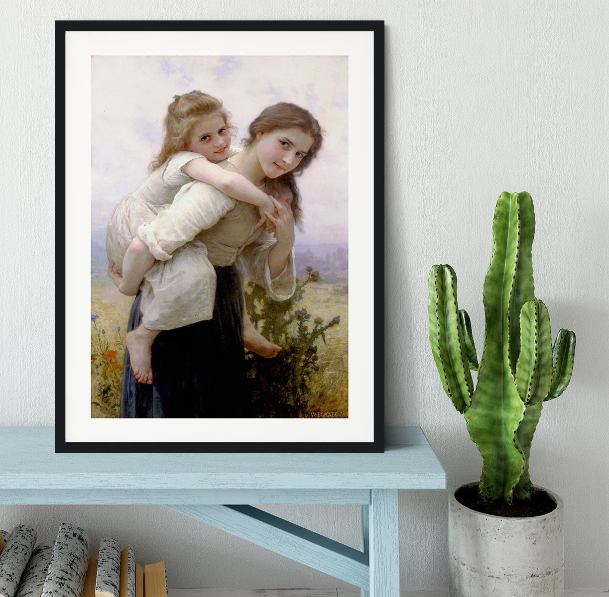 Not Too Much To Carry By Bouguereau Framed Print - Canvas Art Rocks - 1
