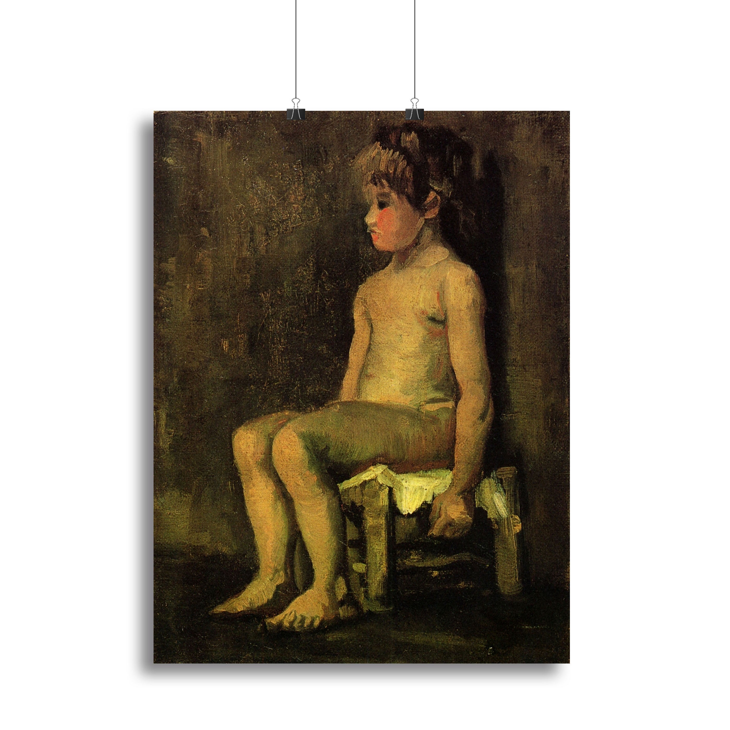 Nude Study of a Little Girl Seated by Van Gogh Canvas Print or Poster - Canvas Art Rocks - 2