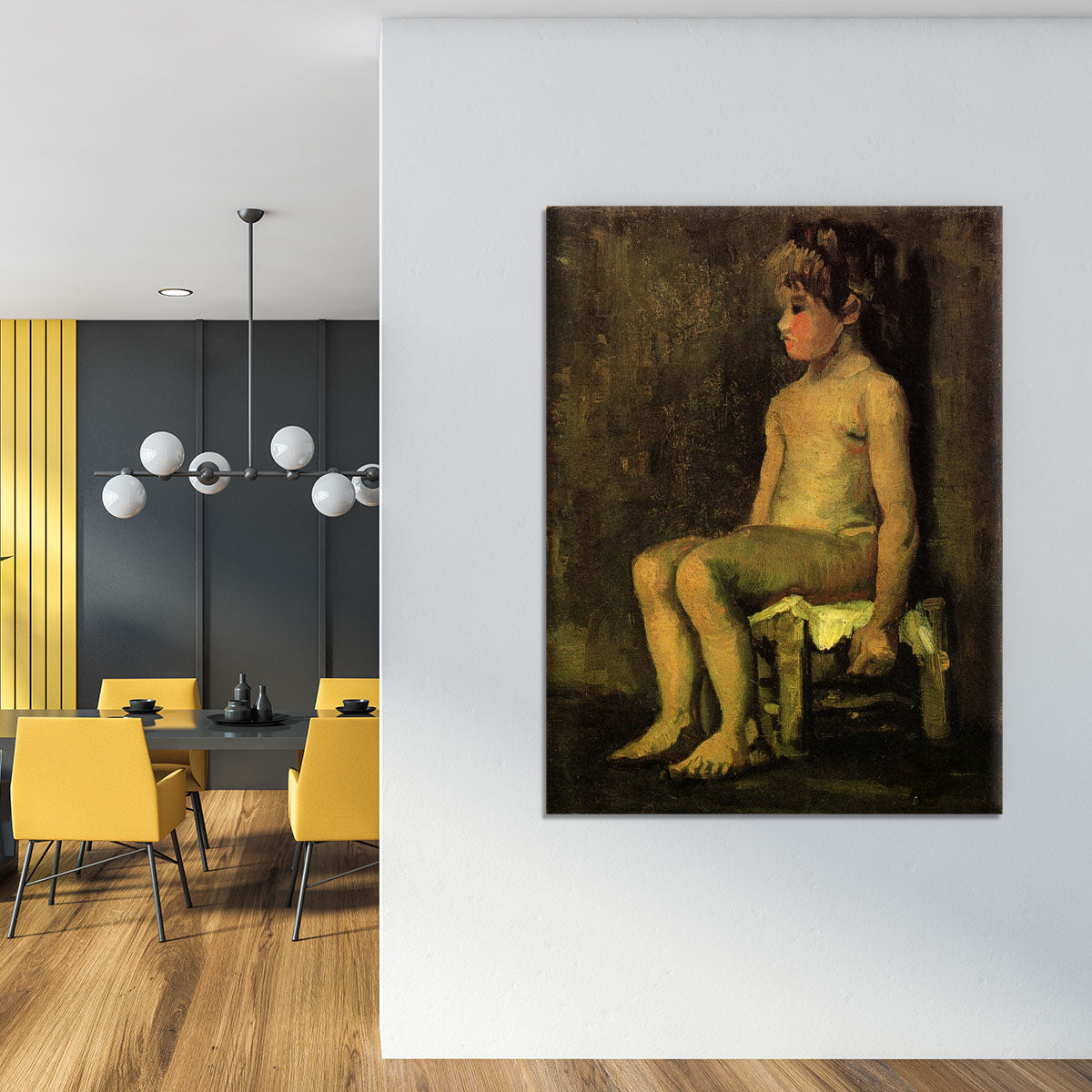 Nude Study of a Little Girl Seated by Van Gogh Canvas Print or Poster - Canvas Art Rocks - 4