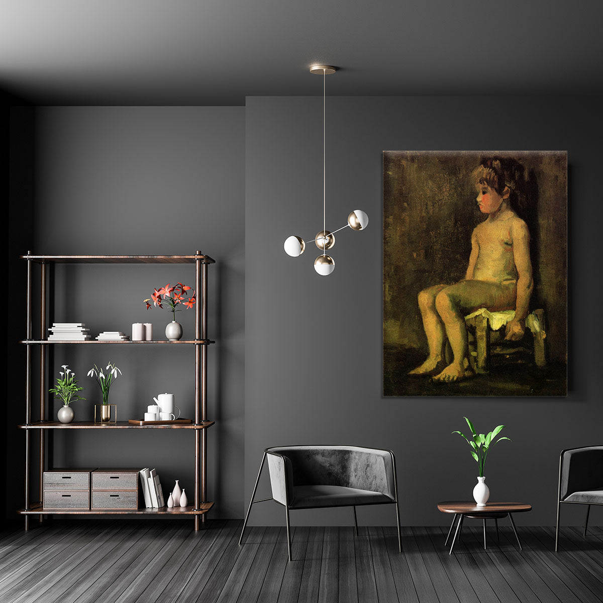Nude Study of a Little Girl Seated by Van Gogh Canvas Print or Poster - Canvas Art Rocks - 5
