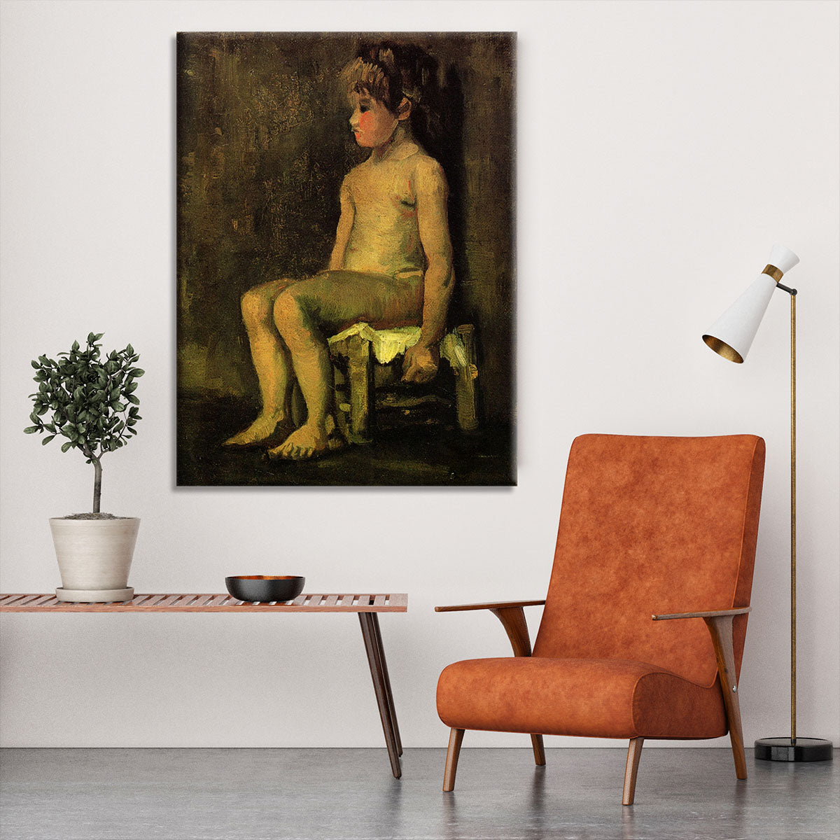 Nude Study of a Little Girl Seated by Van Gogh Canvas Print or Poster - Canvas Art Rocks - 6