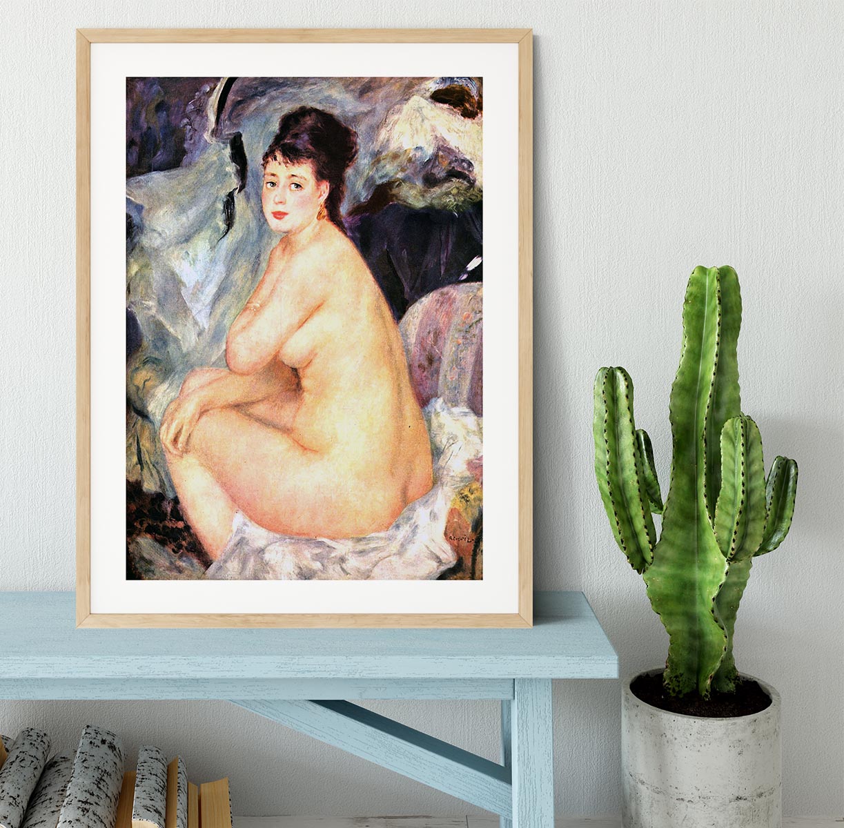 Nude female Anna by Renoir Framed Print - Canvas Art Rocks - 3