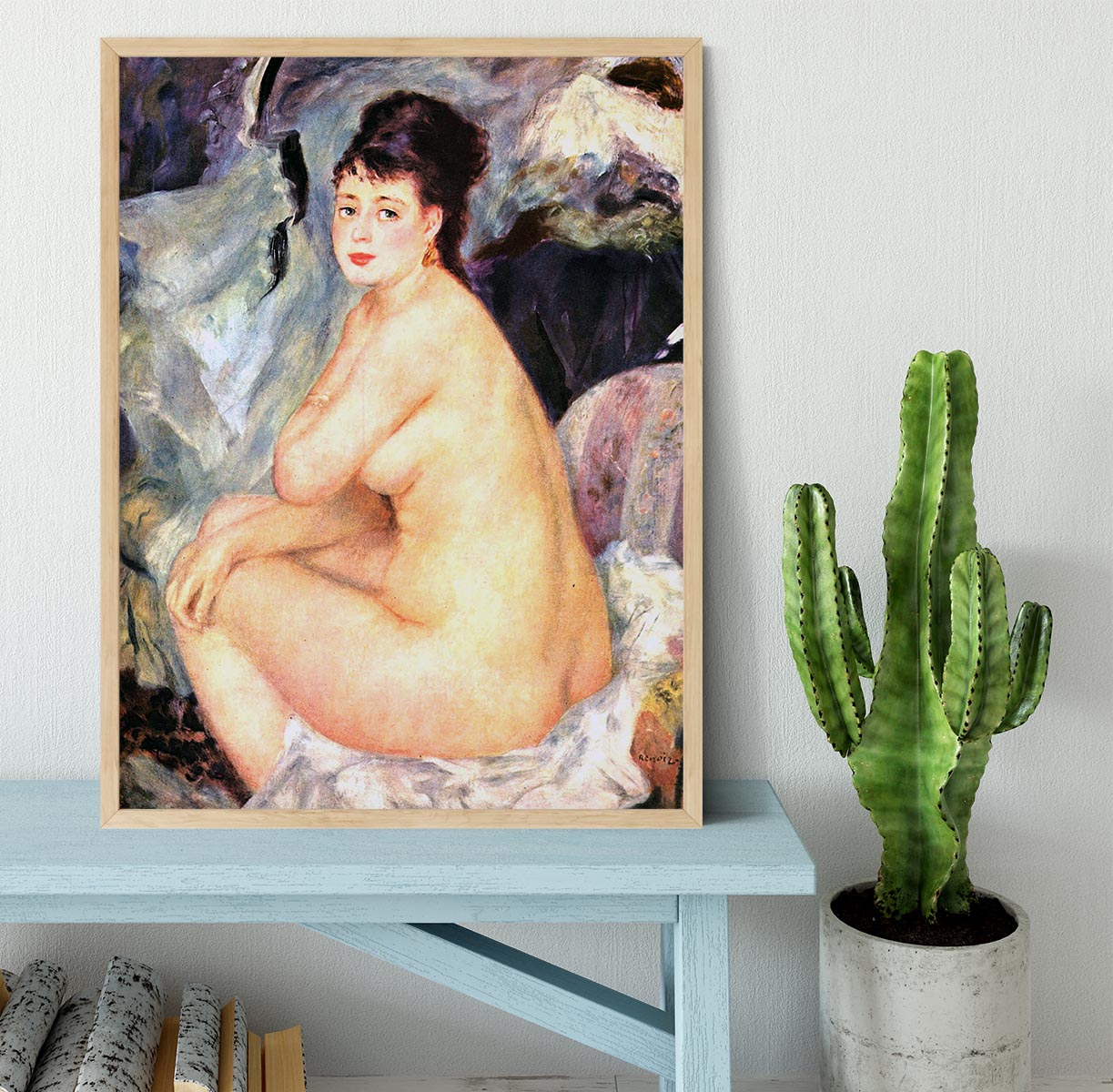 Nude female Anna by Renoir Framed Print - Canvas Art Rocks - 4
