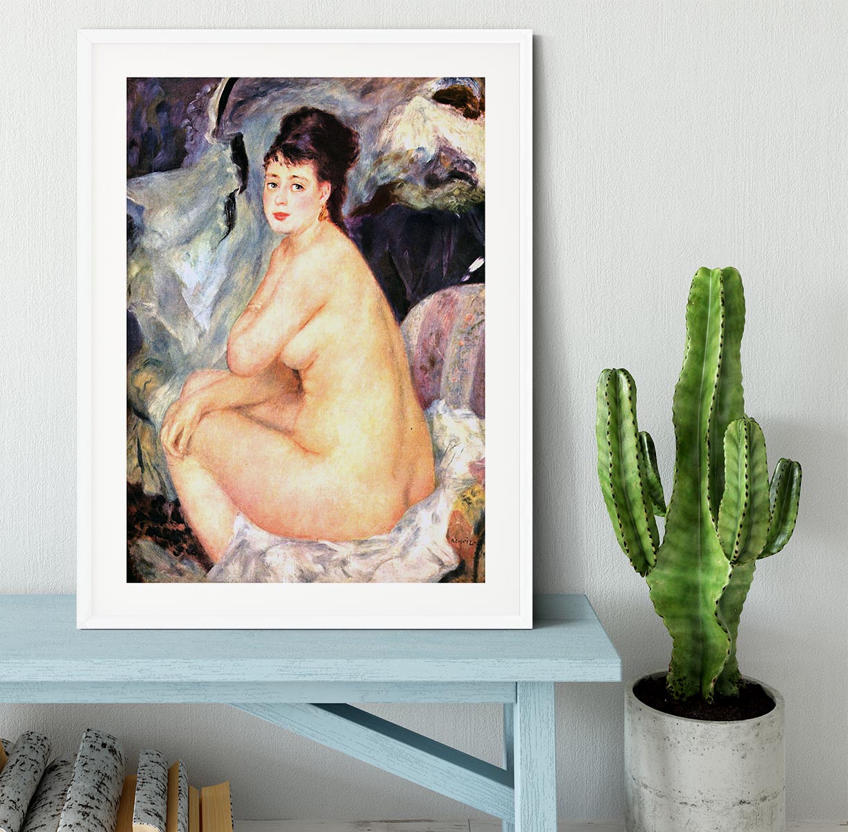 Nude female Anna by Renoir Framed Print - Canvas Art Rocks - 5