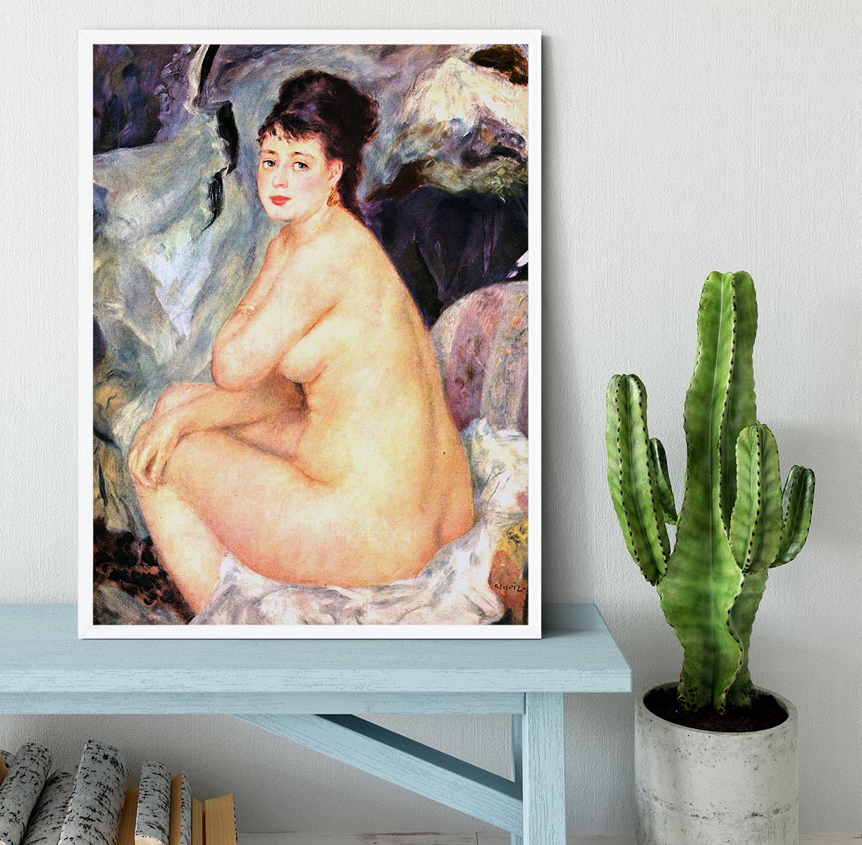 Nude female Anna by Renoir Framed Print - Canvas Art Rocks -6