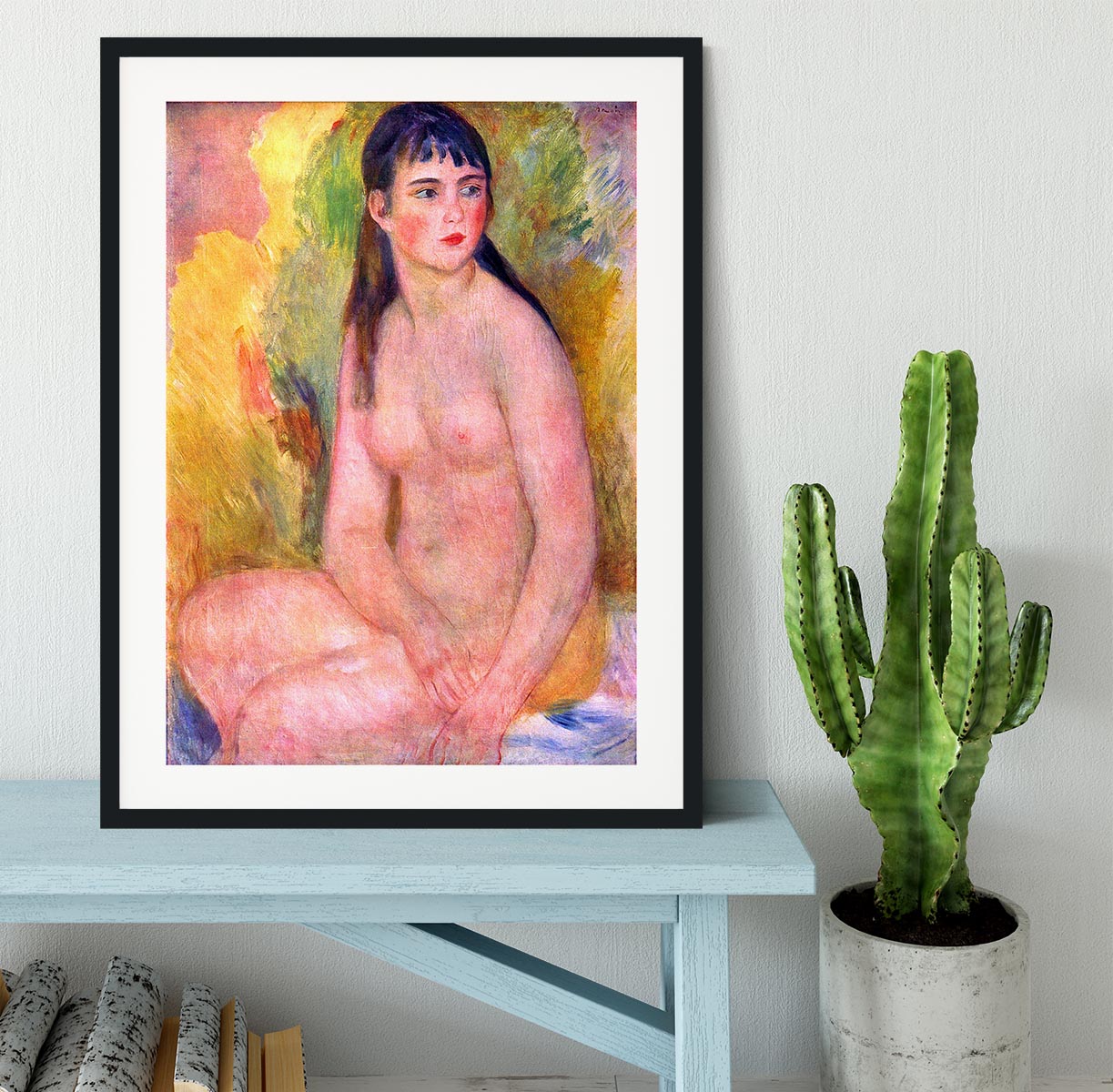 Nude female by Renoir Framed Print - Canvas Art Rocks - 1