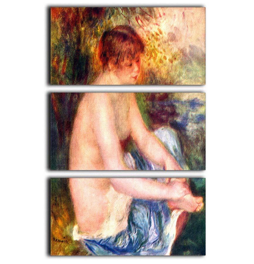 Nude in blue by Renoir 3 Split Panel Canvas Print - Canvas Art Rocks - 1