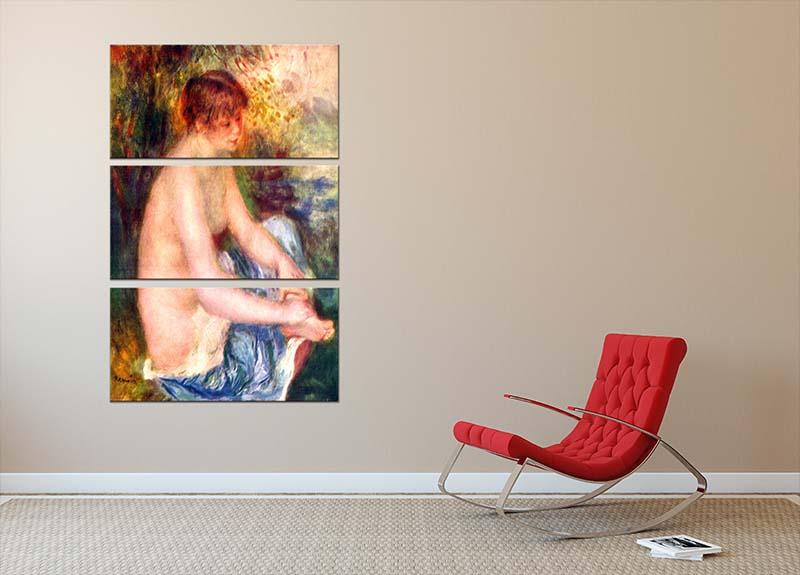 Nude in blue by Renoir 3 Split Panel Canvas Print - Canvas Art Rocks - 2