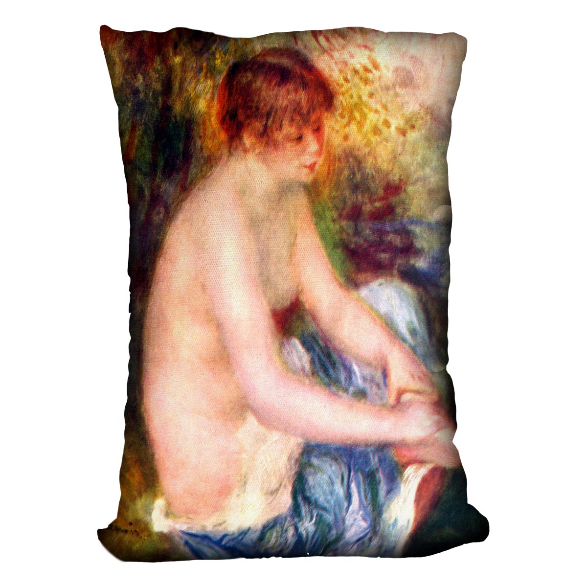Nude in blue by Renoir Cushion