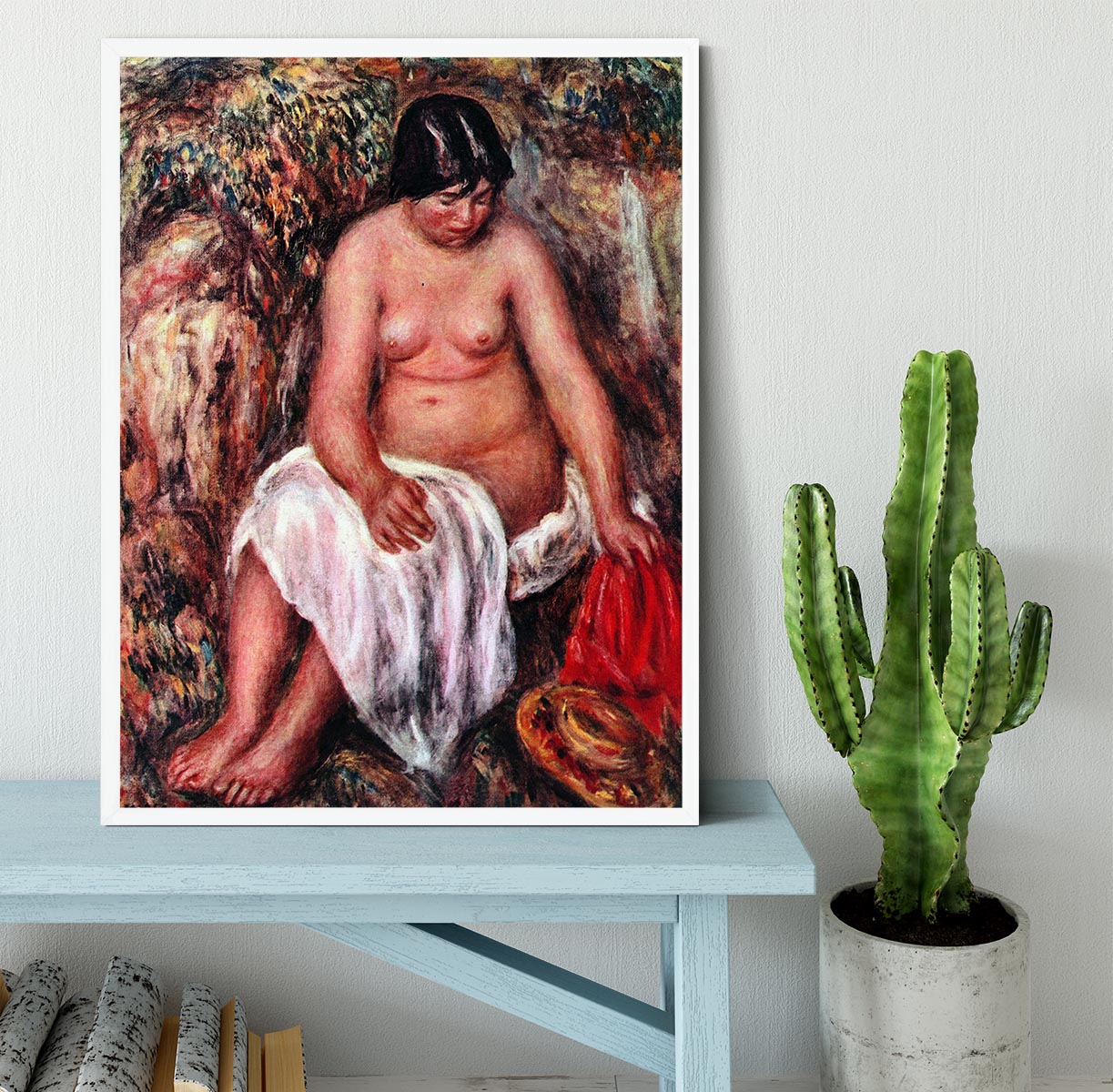 Nude with Straw by Renoir by Renoir Framed Print - Canvas Art Rocks -6