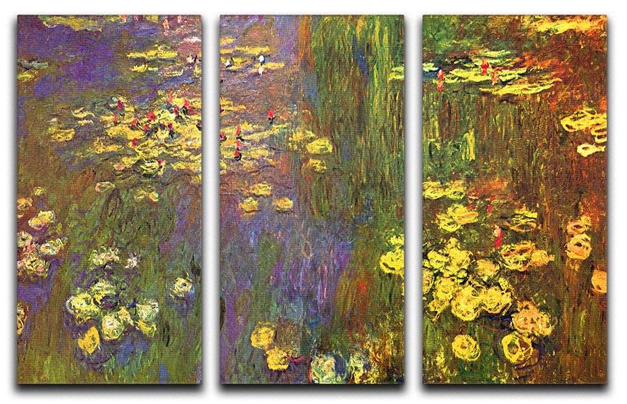 Nympheas water plantes Split Panel Canvas Print - Canvas Art Rocks - 4