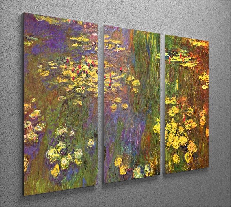 Nympheas water plantes Split Panel Canvas Print - Canvas Art Rocks - 4