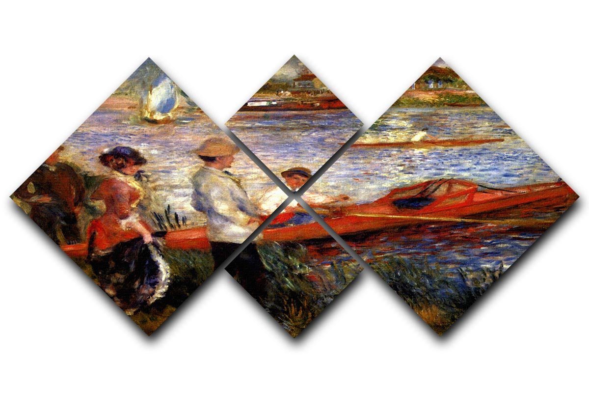 Oarsman of Chatou by Renoir 4 Square Multi Panel Canvas  - Canvas Art Rocks - 1