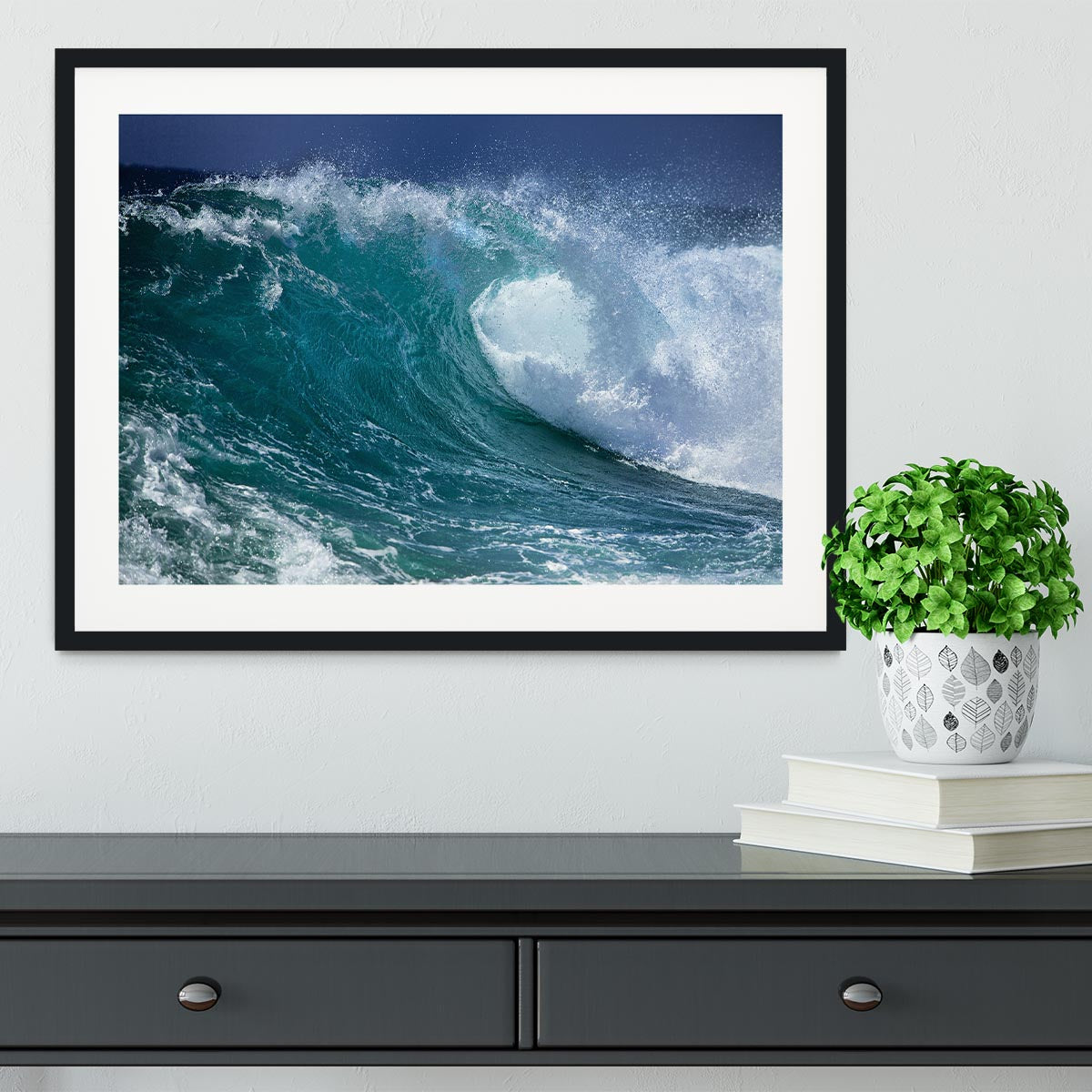 Ocean wave Framed Print - Canvas Art Rocks - 1