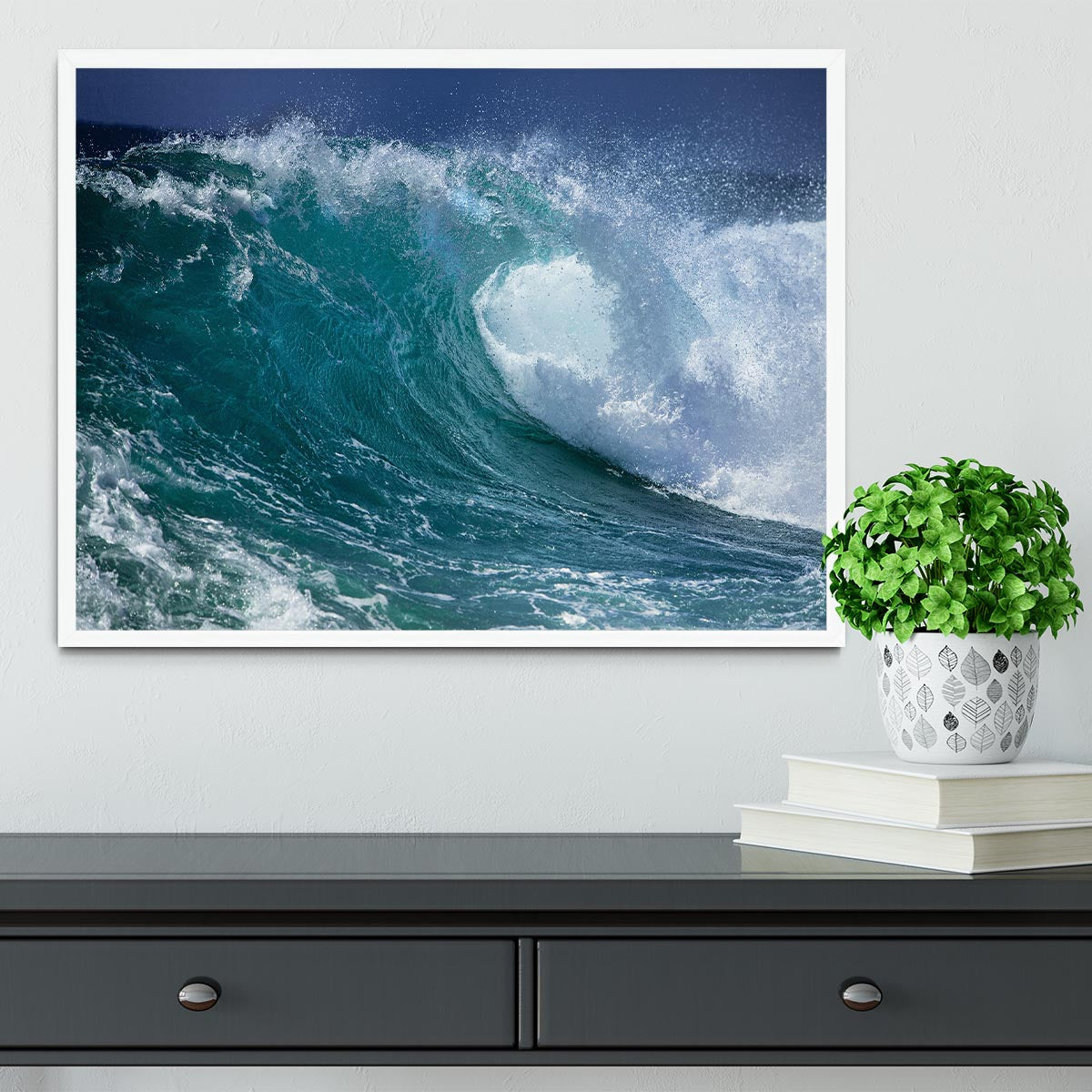 Ocean wave Framed Print - Canvas Art Rocks -6