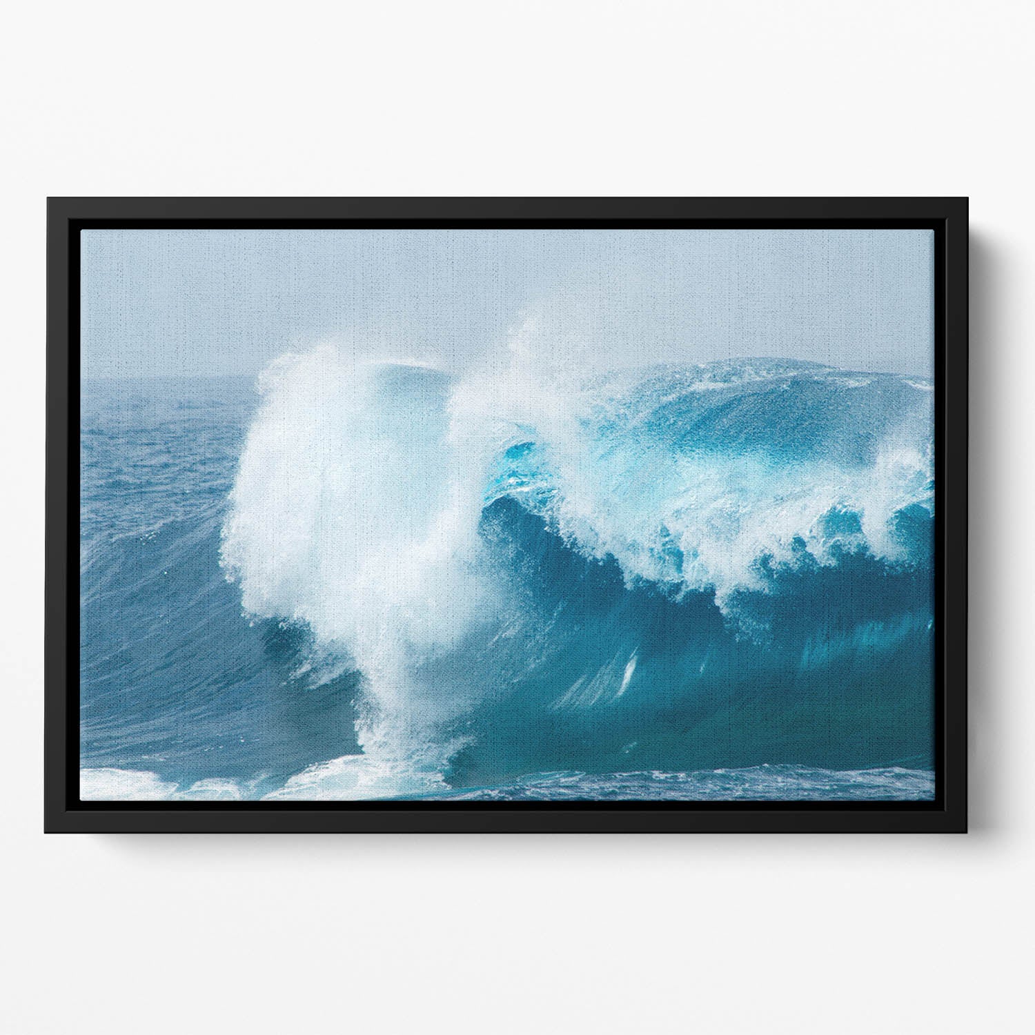 Ocean waves breaking natural Floating Framed Canvas
