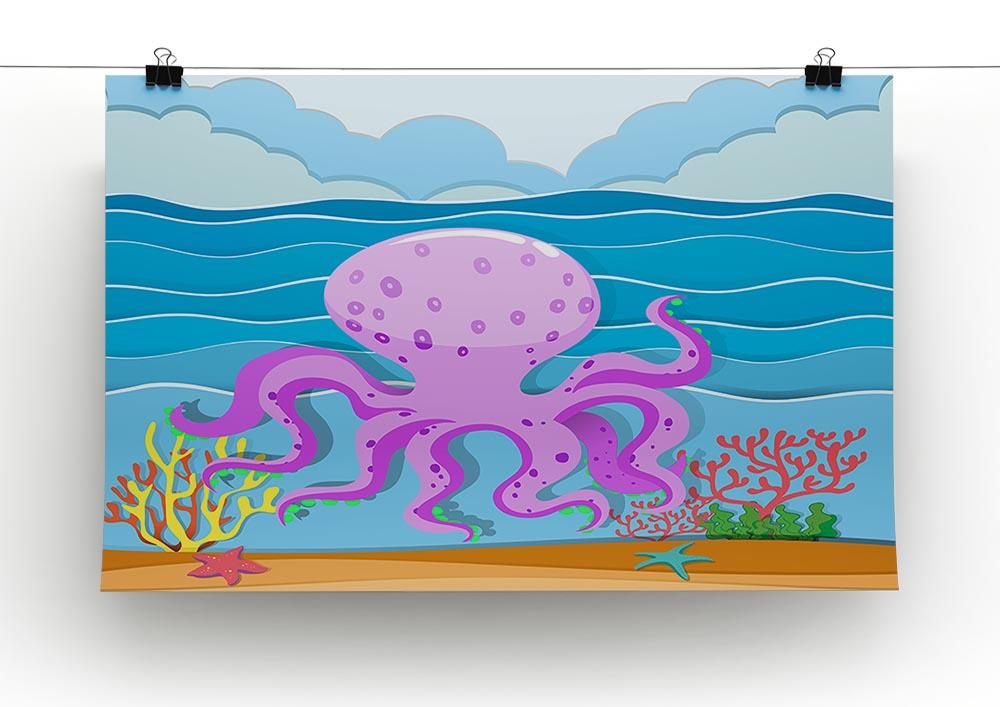 Octopus in the ocean Canvas Print or Poster - Canvas Art Rocks - 2