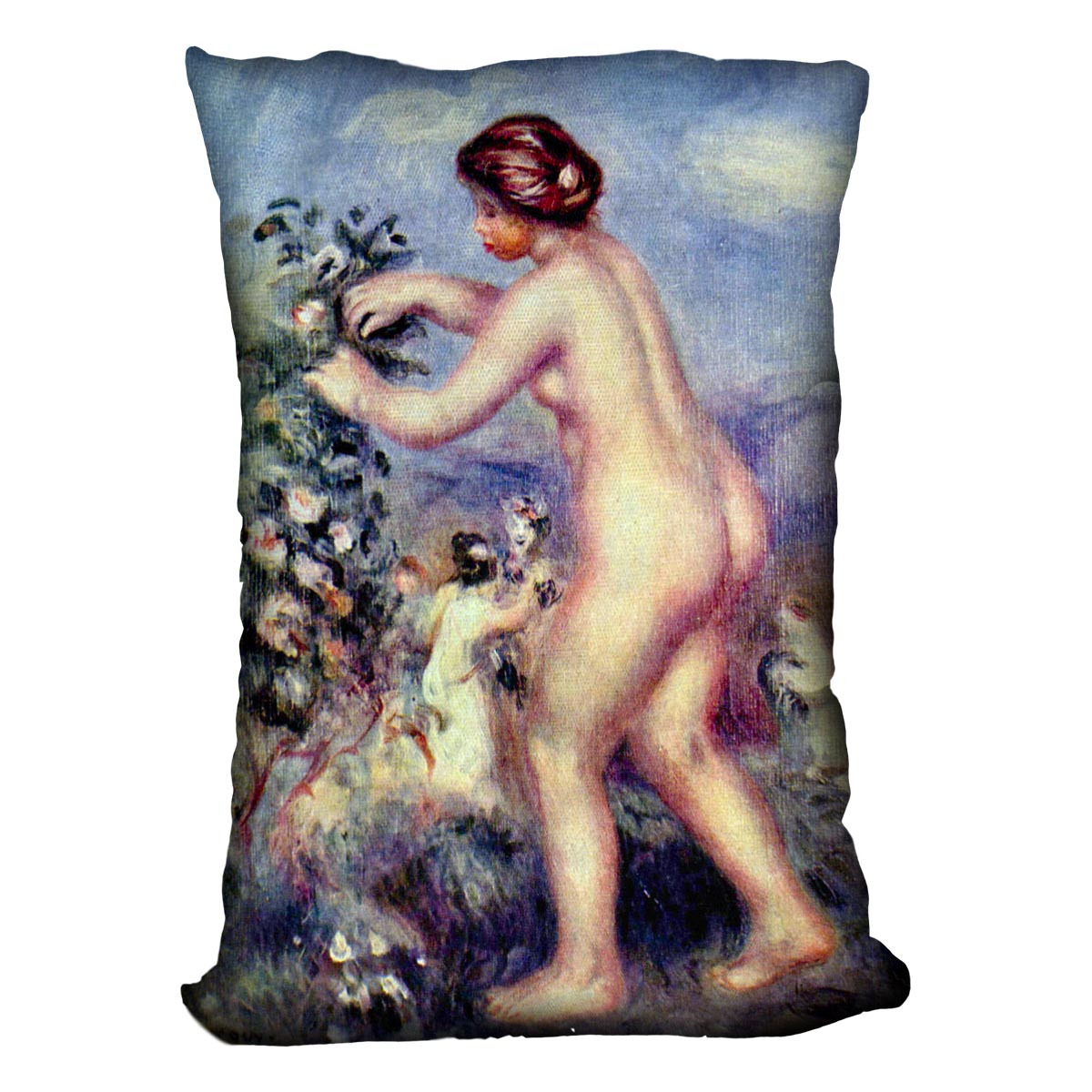 Ode to flower after Anakreon by Renoir Cushion