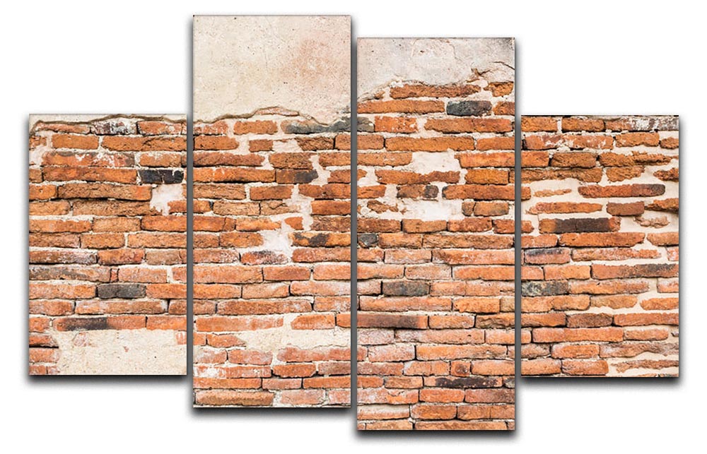 Old brick wall texture 4 Split Panel Canvas - Canvas Art Rocks - 1