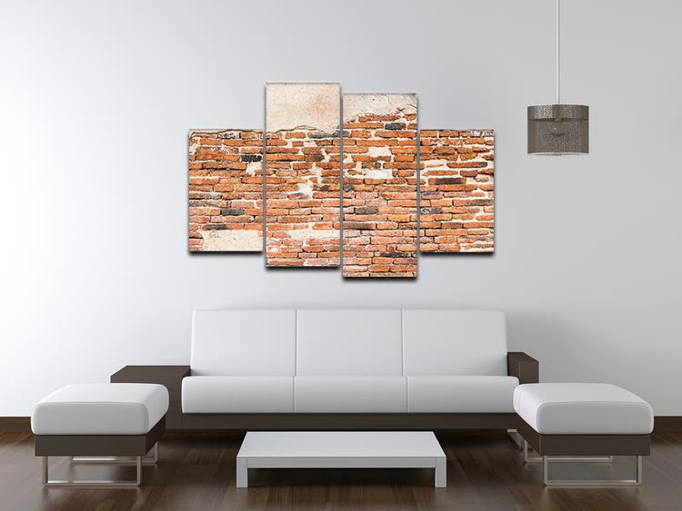 Old brick wall texture 4 Split Panel Canvas - Canvas Art Rocks - 3