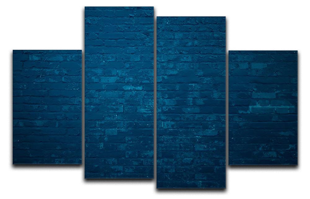 Old dark blue 4 Split Panel Canvas - Canvas Art Rocks - 1