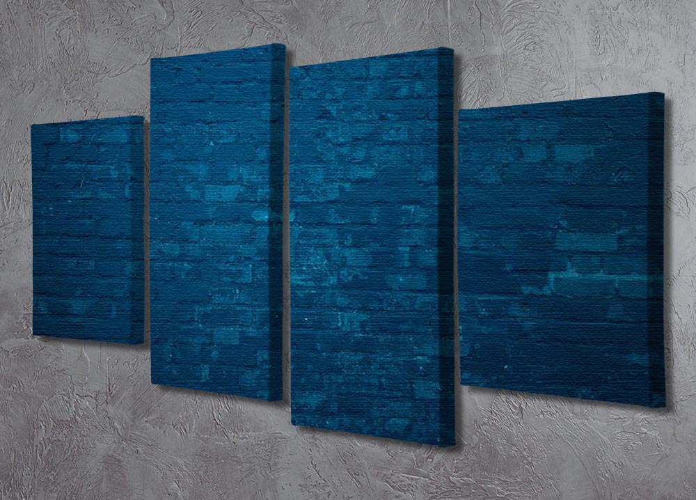 Old dark blue 4 Split Panel Canvas - Canvas Art Rocks - 2